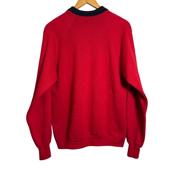 Vintage Jerzees Red Raglan Terrier Love Heart Sweatshirt Size Large - Picture 4 of 6